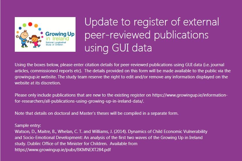 Key Findings From National Longitudinal >> Growing Up In Ireland National Longitudinal Study Of Children Key Findings From National Longitudinal >> Growing Up In Ireland National Longitudinal Study Of Children